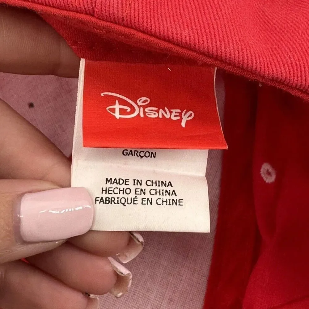 Mickey Mouse Baseball Cap Boys Red 3D Hat Disney Adjustable Childs Souvenir Cap